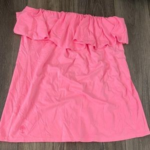 Lilly Pulitzer strapless ruffle tube top
